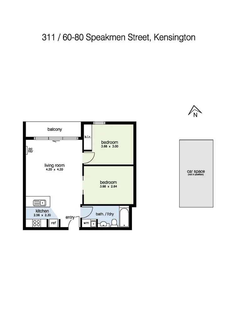Floorplan of Homely apartment listing, 311/60-80 Speakmen Street, Kensington VIC 3031