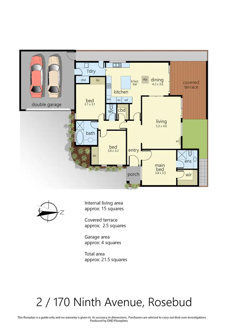 Floorplan of Homely townhouse listing, 2/170 Ninth Avenue, Rosebud VIC 3939