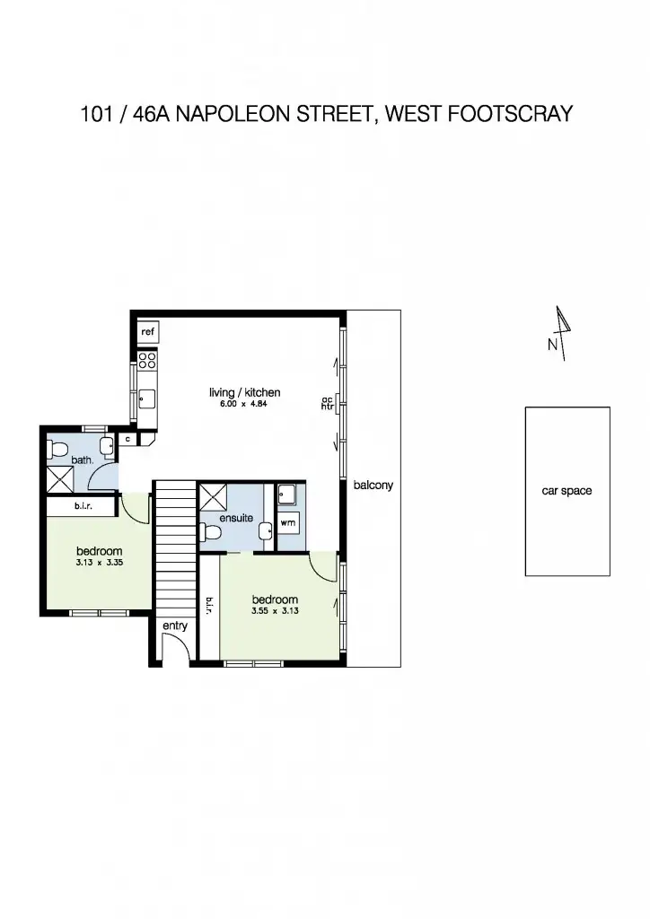 Floorplan of Homely apartment listing, 101/46A Napoleon Street, West Footscray VIC 3012
