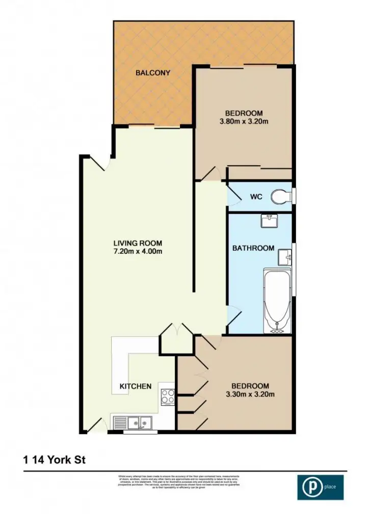 Floorplan of Homely unit listing, 1/14 York Street, Coorparoo QLD 4151