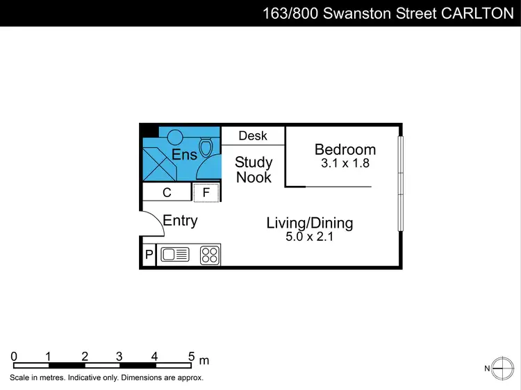 Floorplan of Homely apartment listing, 163/800 Swanston St, Carlton VIC 3053