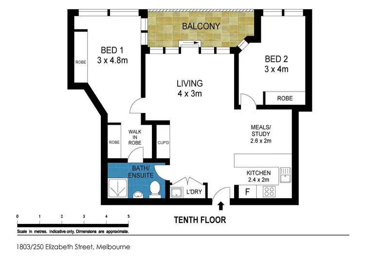 Floorplan of Homely apartment listing, 1803/250 Elizabeth Street, Melbourne VIC 3000