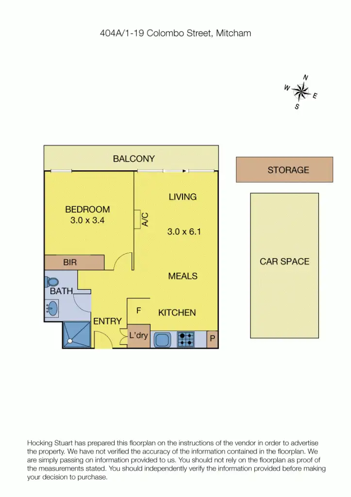 Floorplan of Homely apartment listing, 404a/1-19 Colombo Street, Mitcham VIC 3132