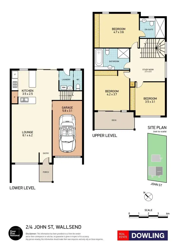Floorplan of Homely townhouse listing, 2/4 John Street, Wallsend NSW 2287