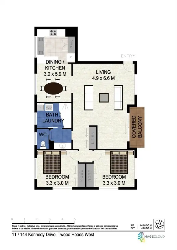 Floorplan of Homely apartment listing, 11/144 Kennedy Drive, Tweed Heads West NSW 2485