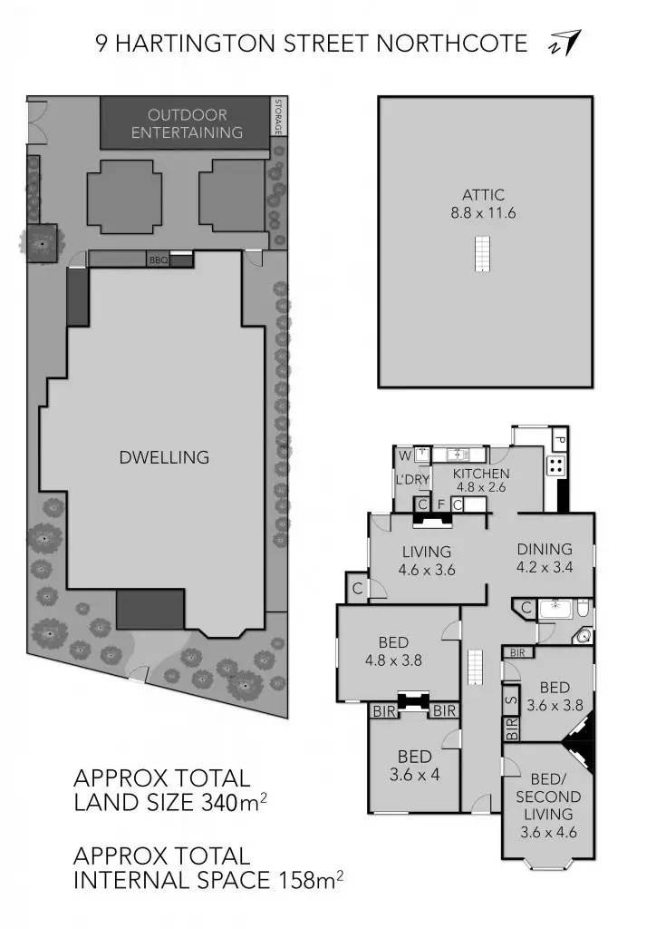 Floorplan of Homely house listing, 9 Hartington Street, Northcote VIC 3070