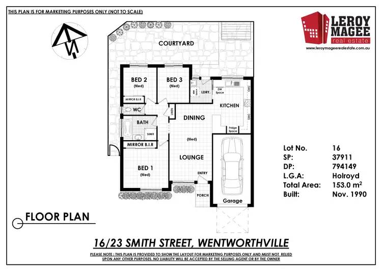 Floorplan of Homely villa listing, 16/23 Smith Street, Wentworthville NSW 2145