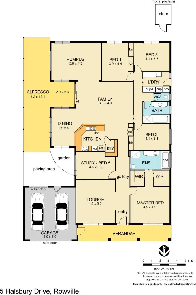 Floorplan of Homely house listing, 5 Halsbury Drive, Rowville VIC 3178