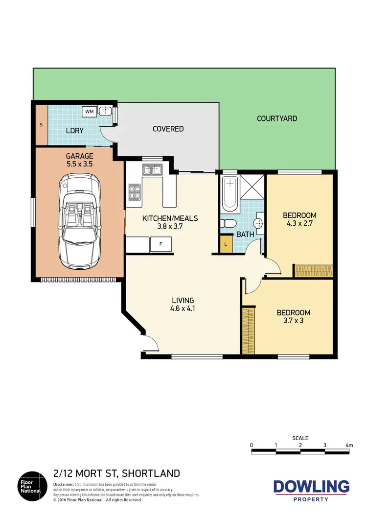 Floorplan of Homely semi-detached listing, 2/12 Mort Street, Shortland NSW 2307