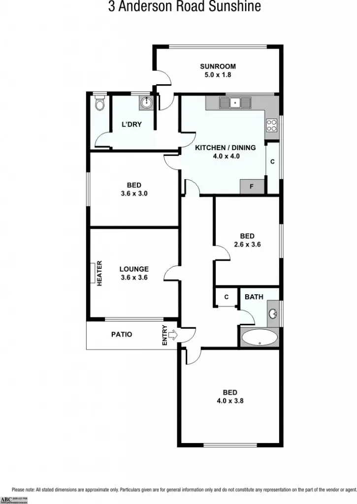 Floorplan of Homely house listing, 3 Anderson Road, Sunshine VIC 3020