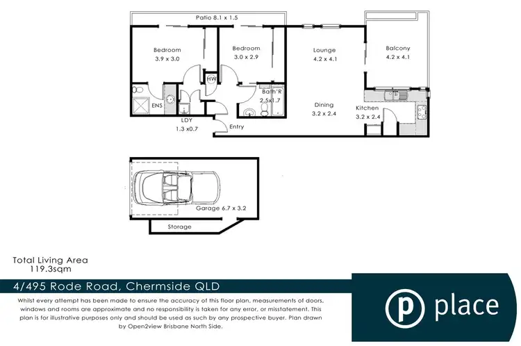 Floorplan of Homely unit listing, 4/495 Rode Road, Chermside QLD 4032