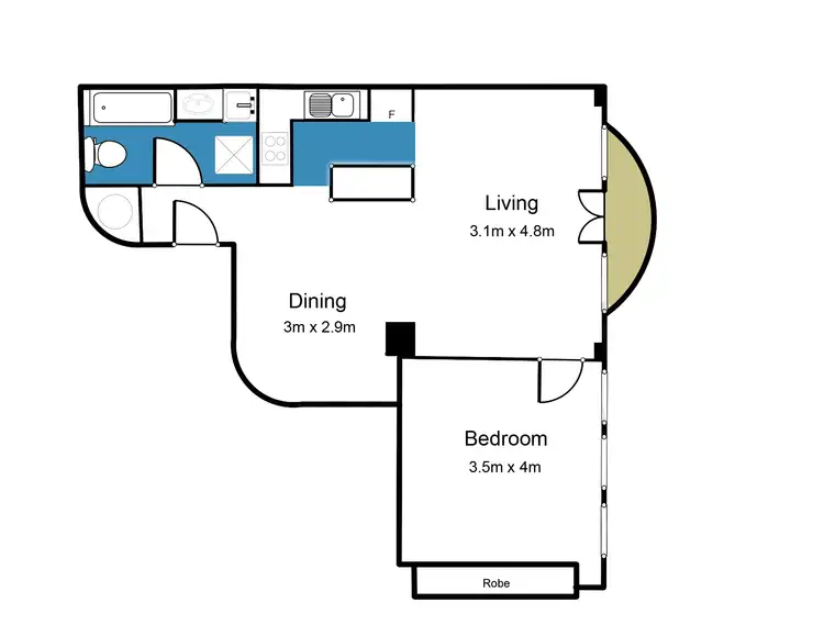 Floorplan of Homely apartment listing, 401/390 Little Collins Street, Melbourne VIC 3000
