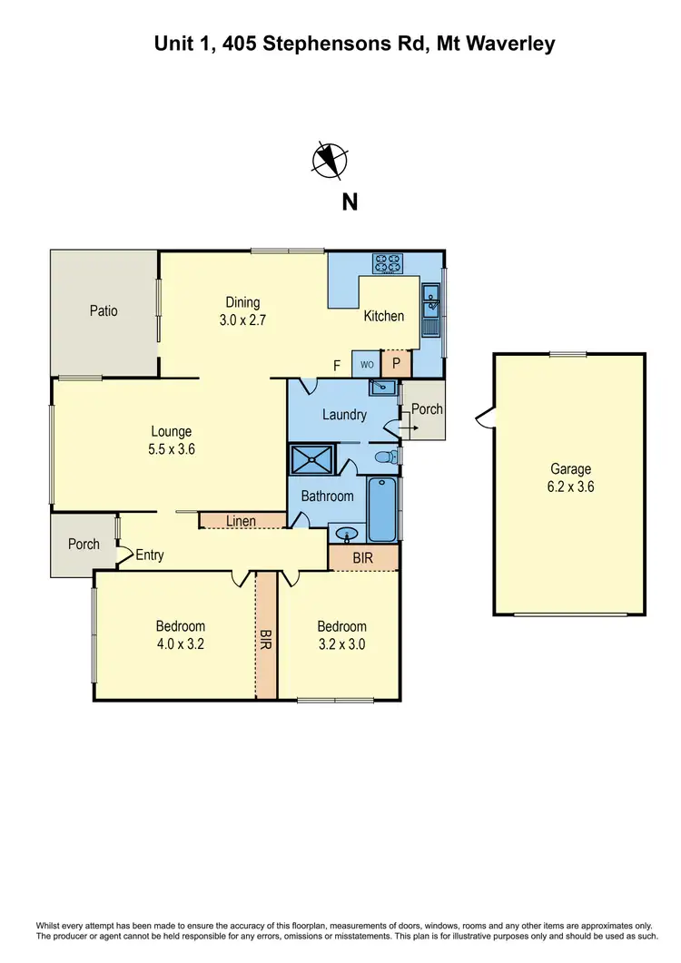 Floorplan of Homely unit listing, 1/405 Stephensons Road, Mount Waverley VIC 3149