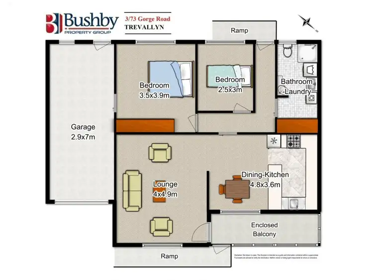 Floorplan of Homely unit listing, 3/73 Gorge Road, Trevallyn TAS 7250