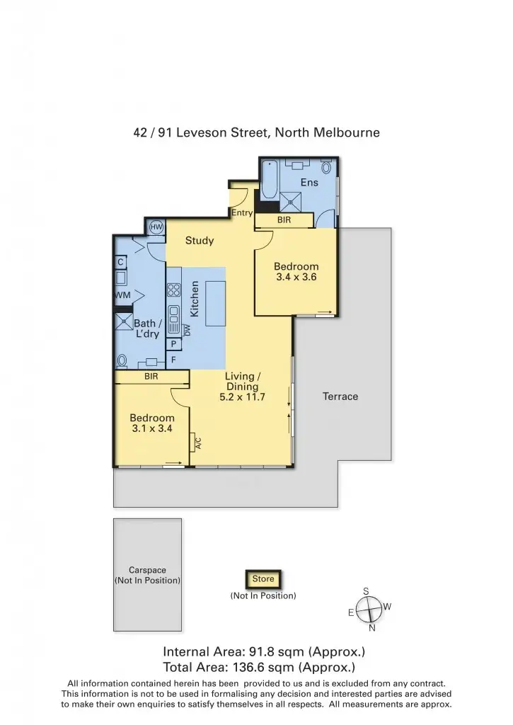 Floorplan of Homely apartment listing, 42/91-101 Leveson Street, North Melbourne VIC 3051