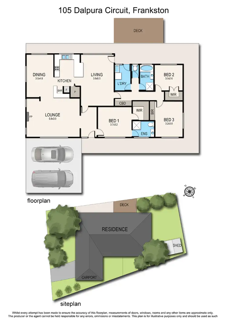 Floorplan of Homely house listing, 105 Dalpura Circuit, Frankston VIC 3199
