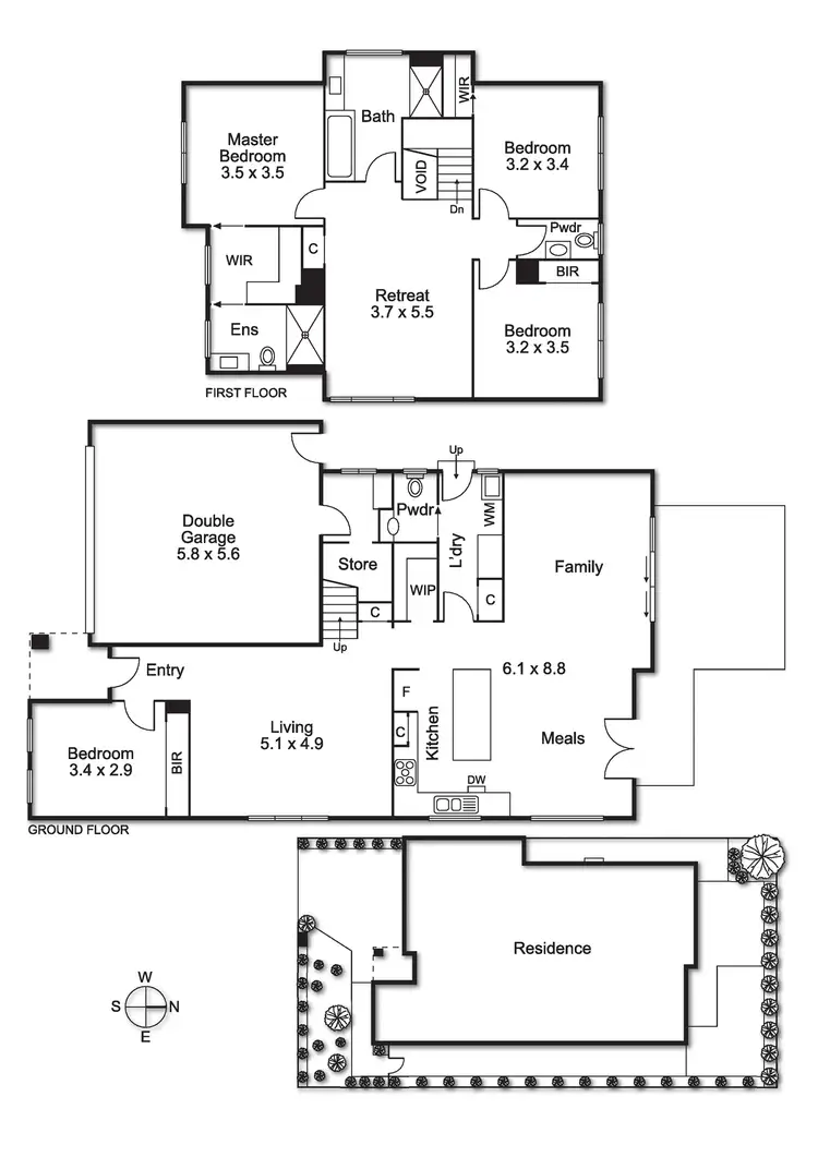 Floorplan of Homely townhouse listing, 1A Brian Street, Bentleigh East VIC 3165