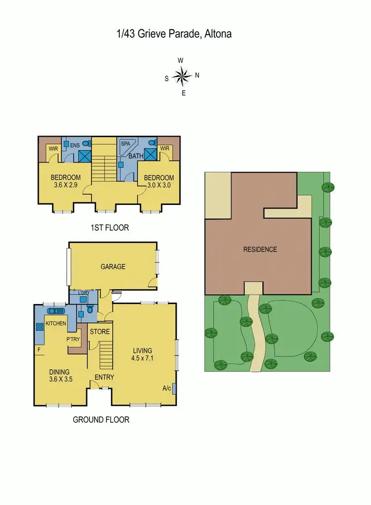 Floorplan of Homely townhouse listing, 1/43 Grieve Parade, Altona VIC 3018