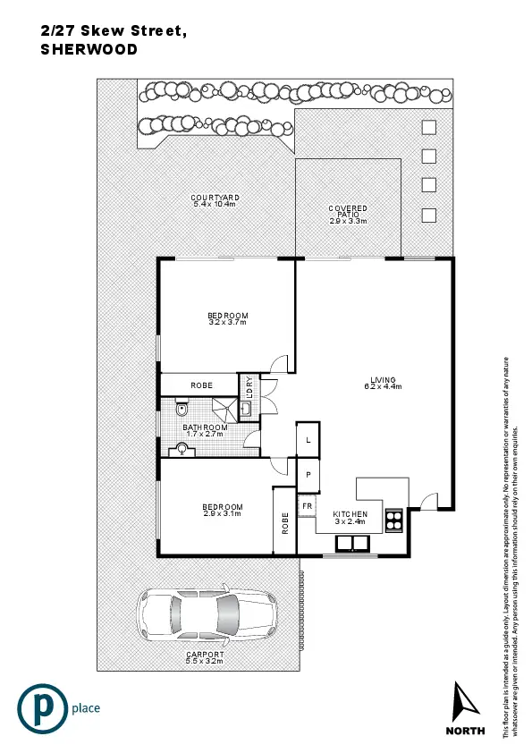 Floorplan of Homely unit listing, 2/27 Skew Street, Sherwood QLD 4075
