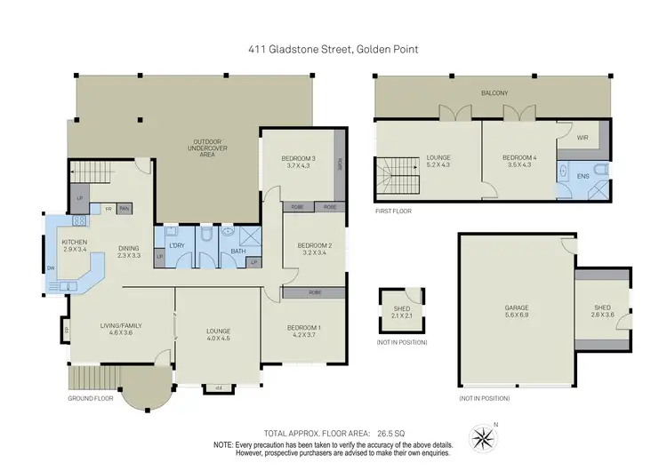 Floorplan of Homely house listing, 411 Gladstone Street, Golden Point VIC 3350
