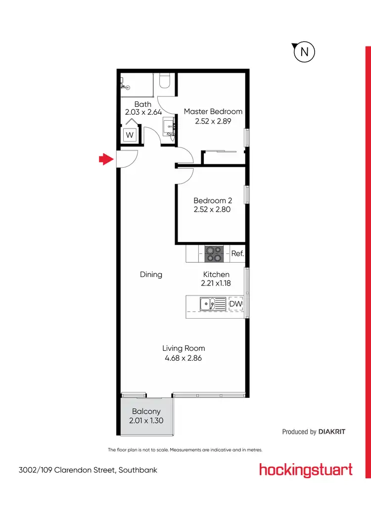Floorplan of Homely apartment listing, 3002/109 Clarendon Street, Southbank VIC 3006