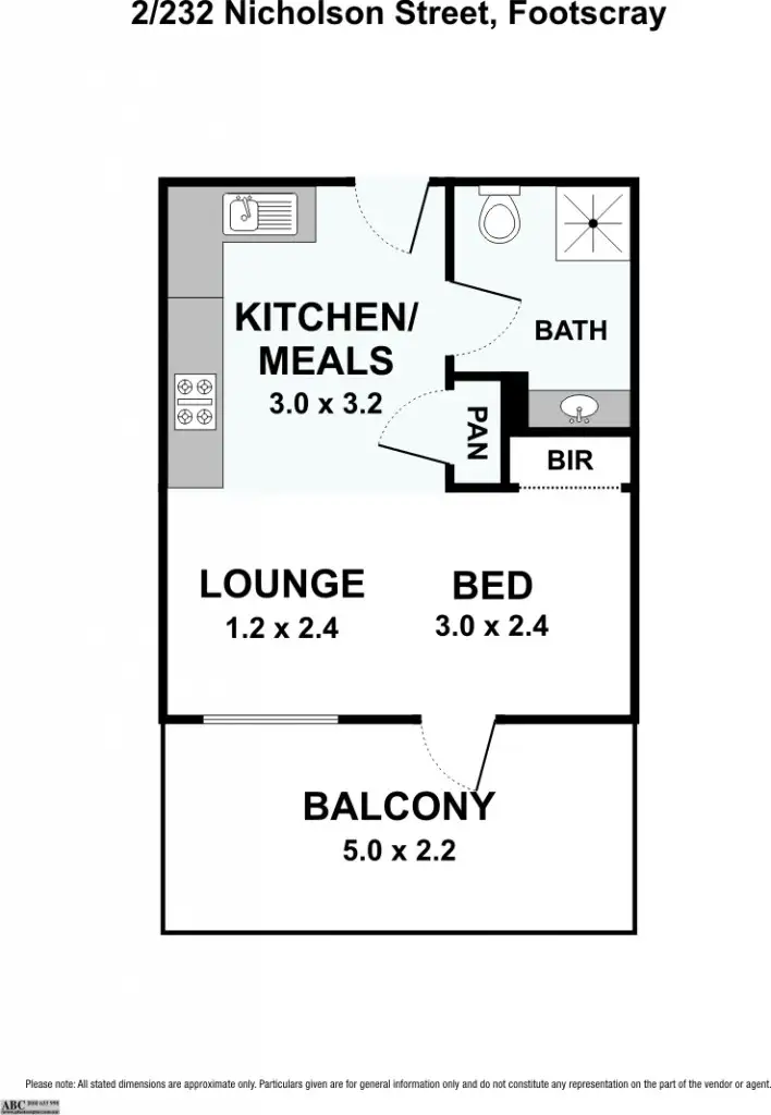 Floorplan of Homely apartment listing, 2/232 Nicholson Street, Footscray VIC 3011