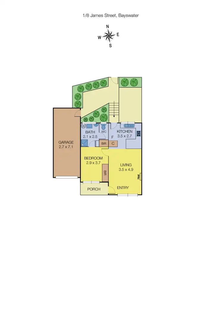 Floorplan of Homely unit listing, 1/8 James Street, Bayswater VIC 3153