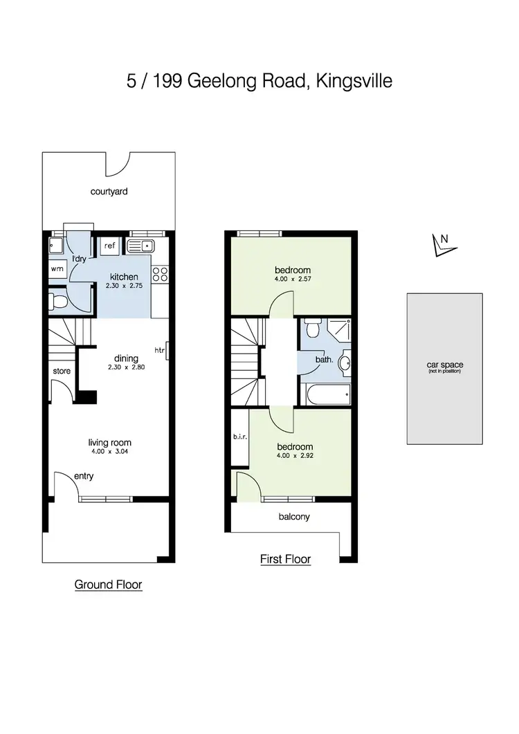 Floorplan of Homely townhouse listing, 5/199 Geelong Road, Kingsville VIC 3012