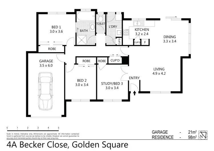 Floorplan of Homely house listing, 4B Becker Close, Golden Square VIC 3555