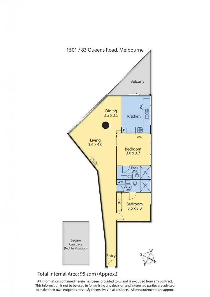 Floorplan of Homely apartment listing, 1501/83 Queens Road, Melbourne VIC 3004