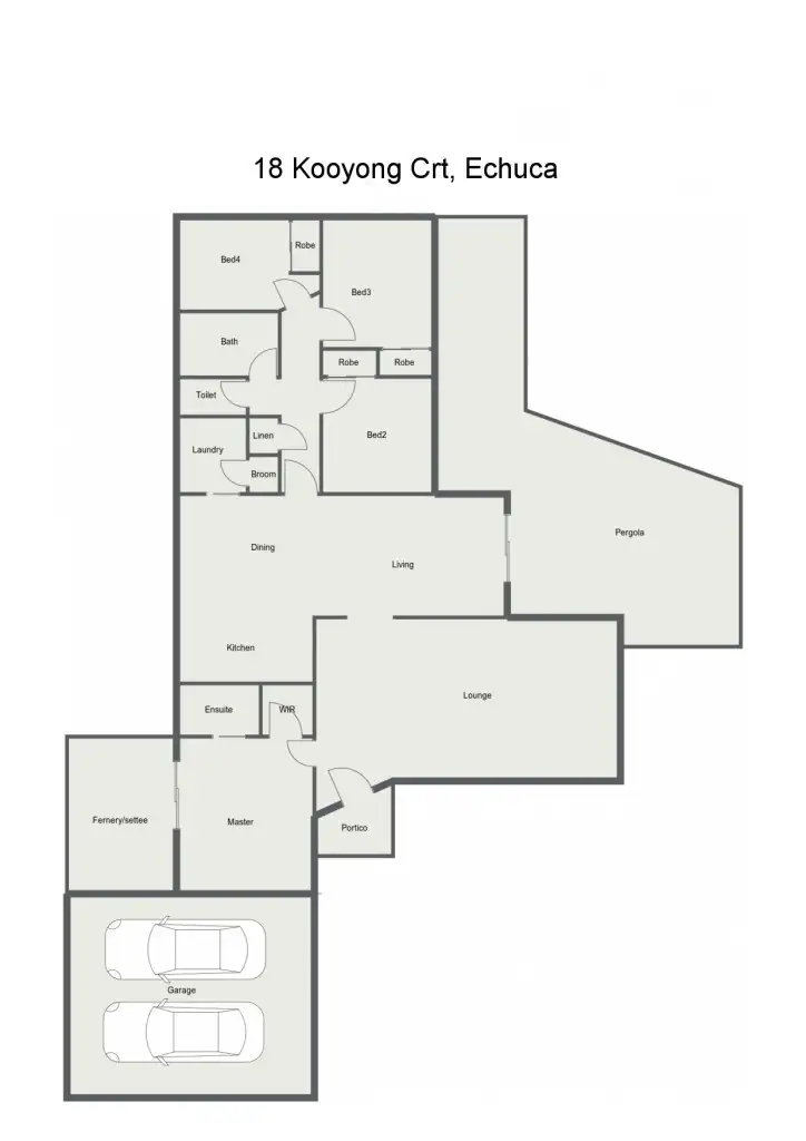 Floorplan of Homely house listing, 18 Kooyong Court, Echuca VIC 3564