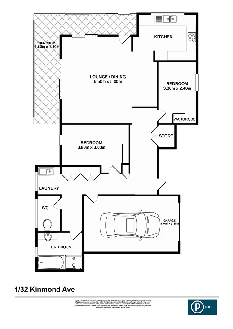 Floorplan of Homely unit listing, 1/32 Kinmond Avenue, Wavell Heights QLD 4012
