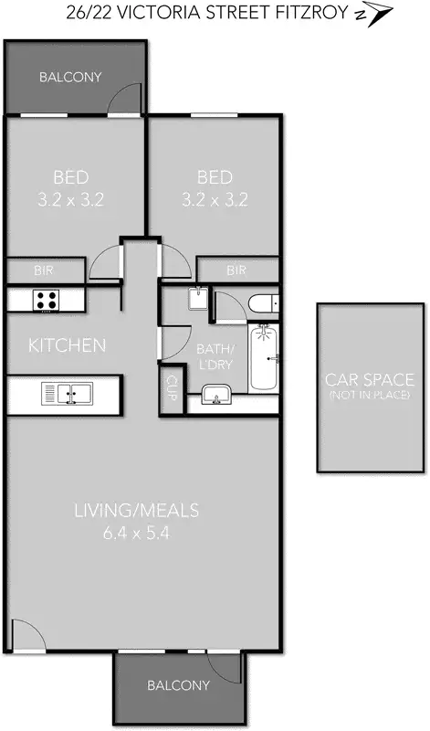 Floorplan of Homely apartment listing, 22/26 Victoria Street, Fitzroy VIC 3065