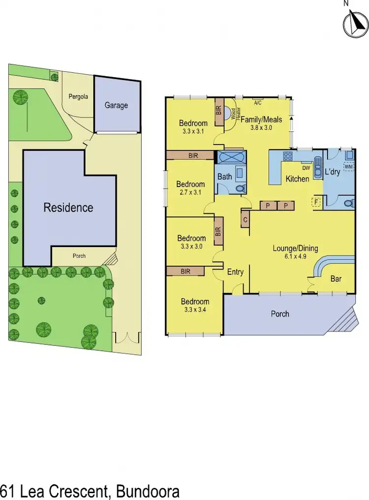 Floorplan of Homely house listing, 61 Lea Crescent, Bundoora VIC 3083