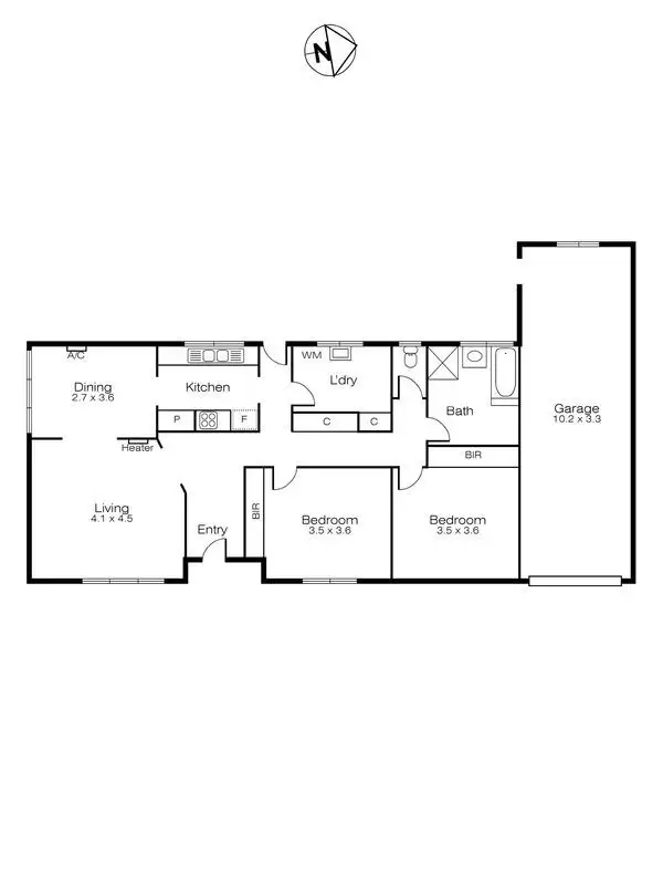 Floorplan of Homely townhouse listing, 1/1010 Talbot Street South, Ballarat VIC 3350