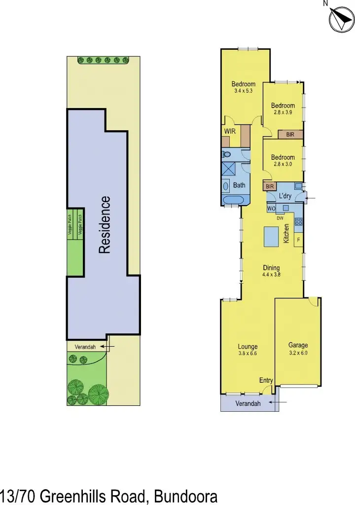 Floorplan of Homely unit listing, 13/70 Greenhills Road, Bundoora VIC 3083