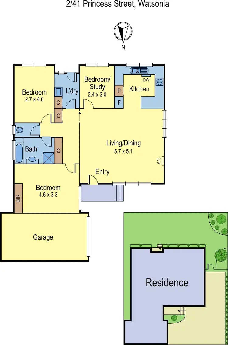 Floorplan of Homely unit listing, 2/41 Princes Street, Watsonia VIC 3087