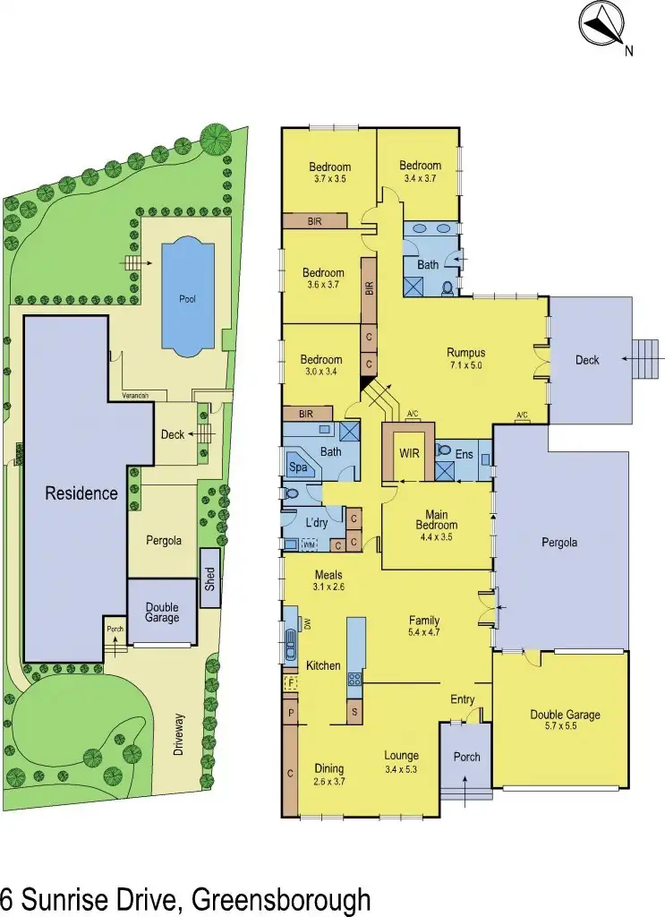 Floorplan of Homely house listing, 6 Sunrise Drive, Greensborough VIC 3088