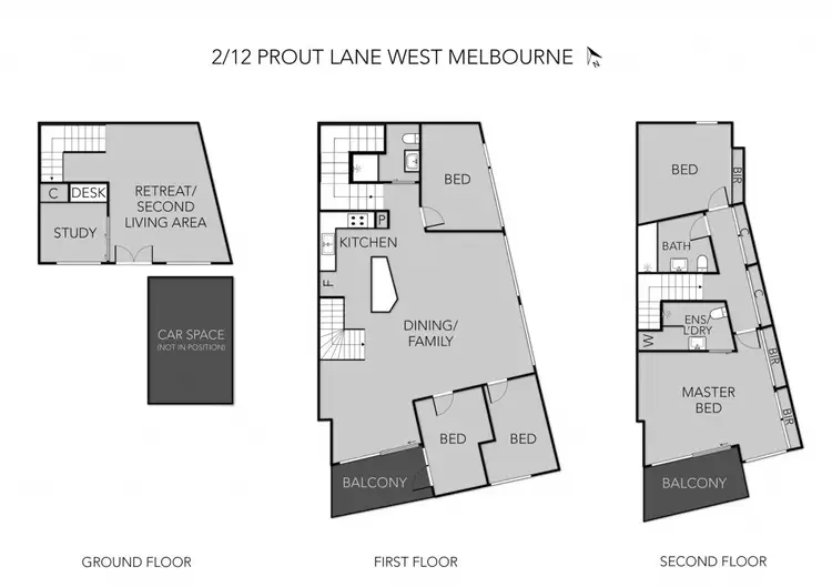 Floorplan of Homely townhouse listing, 2/12 Prout Lane, West Melbourne VIC 3003