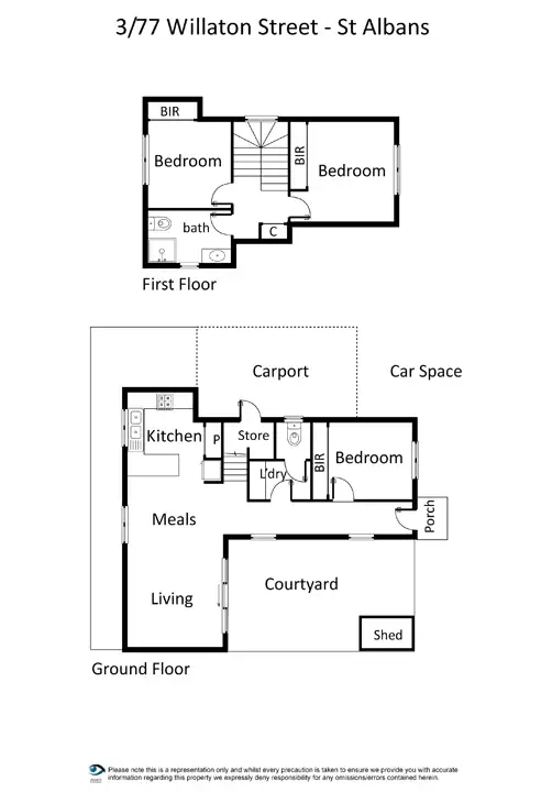 Floorplan of Homely townhouse listing, 2/32 Austin Street, St Albans VIC 3021