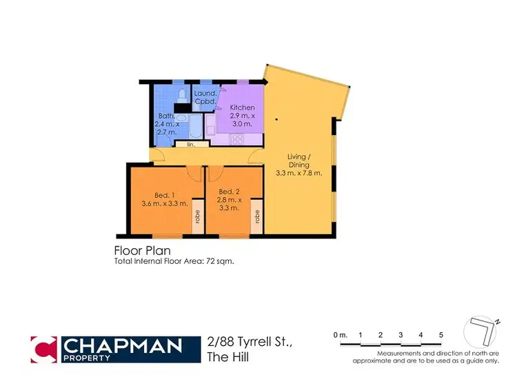 Floorplan of Homely unit listing, 2/88 Tyrrell Street, The Hill NSW 2300