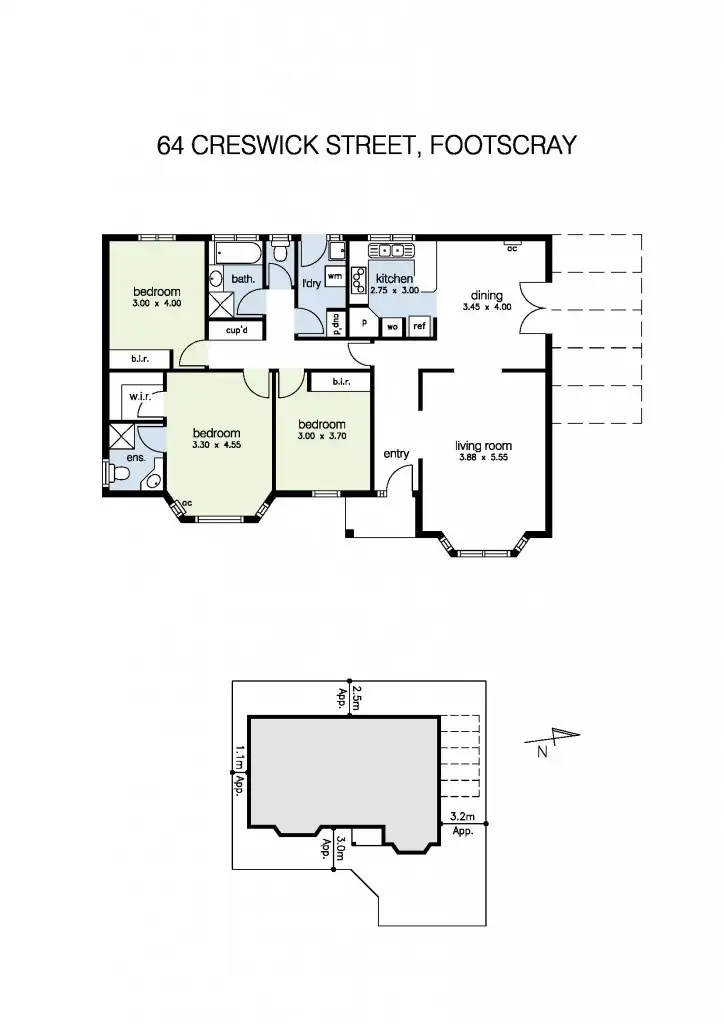 Floorplan of Homely house listing, 64 Creswick Street, Footscray VIC 3011