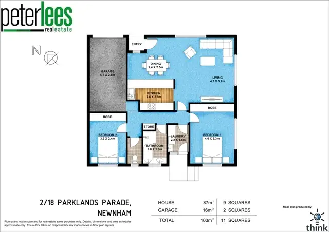 Floorplan of Homely unit listing, 2/18 Parklands Parade, Newnham TAS 7248