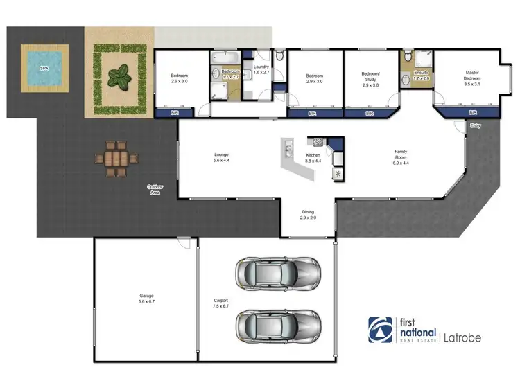 Floorplan of Homely house listing, 10 Kassandra Drive, Traralgon VIC 3844