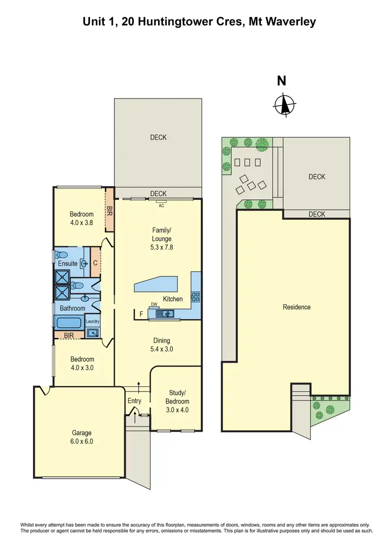Floorplan of Homely unit listing, 1/20 Huntingtower Crescent, Mount Waverley VIC 3149