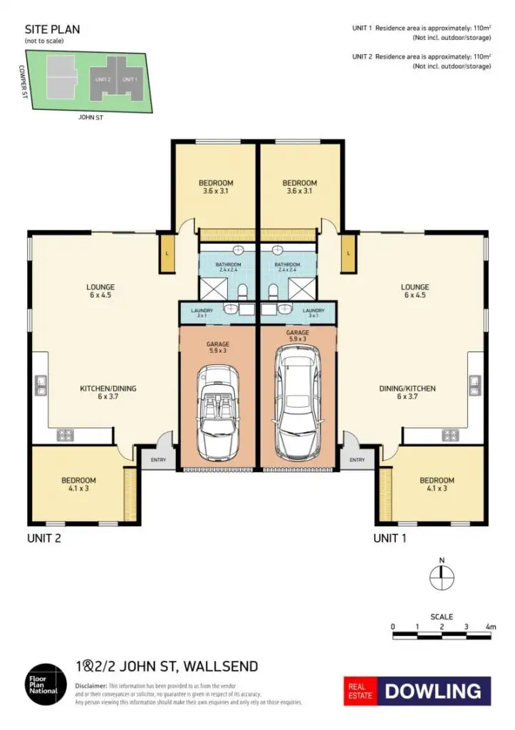 Floorplan of Homely unit listing, 2/2 John Street, Wallsend NSW 2287