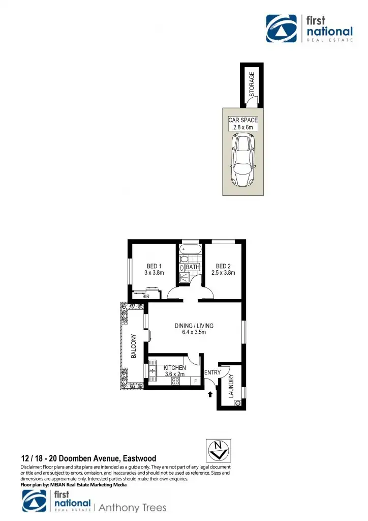 Floorplan of Homely unit listing, 12/18 Doomben Avenue, Eastwood NSW 2122