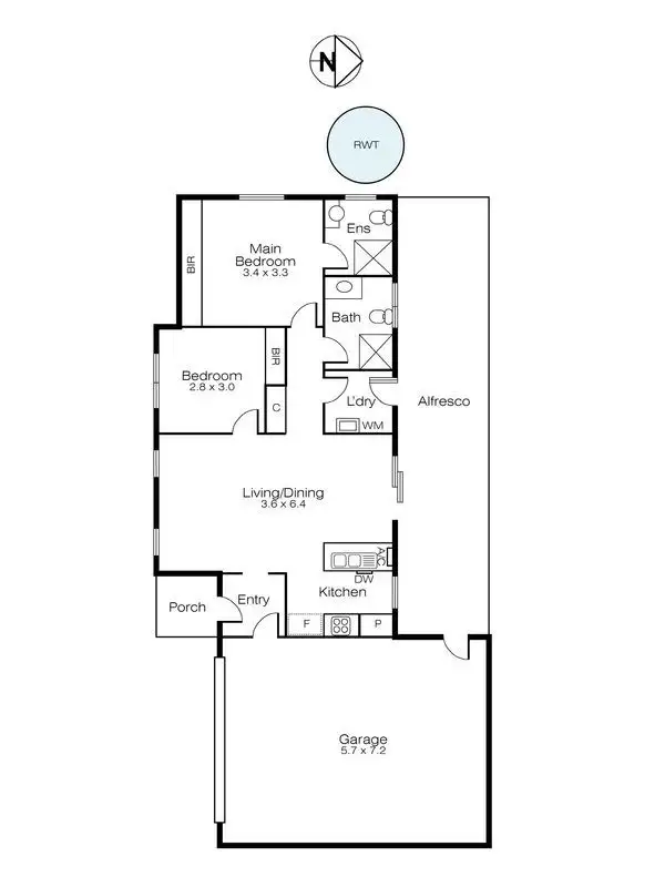 Floorplan of Homely townhouse listing, 2/322 Larter Street, Ballarat VIC 3350