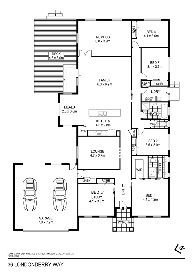 Floorplan of Homely house listing, 36 Londonderry Way, Epsom VIC 3551