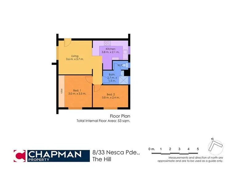 Floorplan of Homely unit listing, 8/33 Nesca Parade, The Hill NSW 2300
